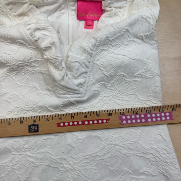 Lilly Pulitzer Tisbury Shift Lined Ruffle White XS Dress Rehearsal Graduation - Picture 12 of 16